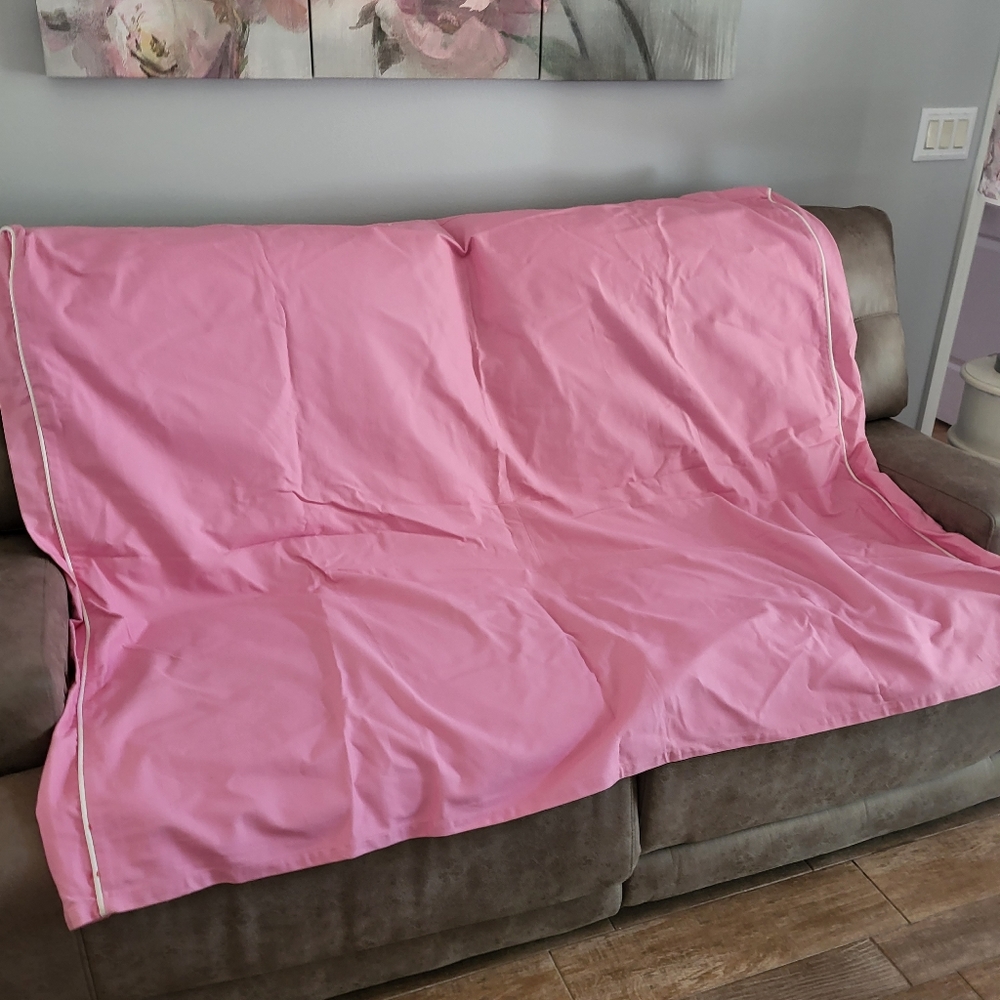 Pottery Barn Teen Pink Denim Queen Headboard SlipCover.